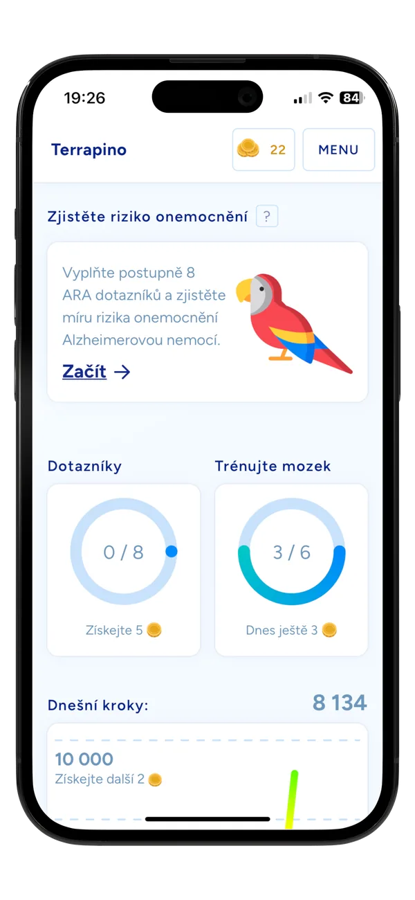 Náhled aplikace Terrapino na telefonu